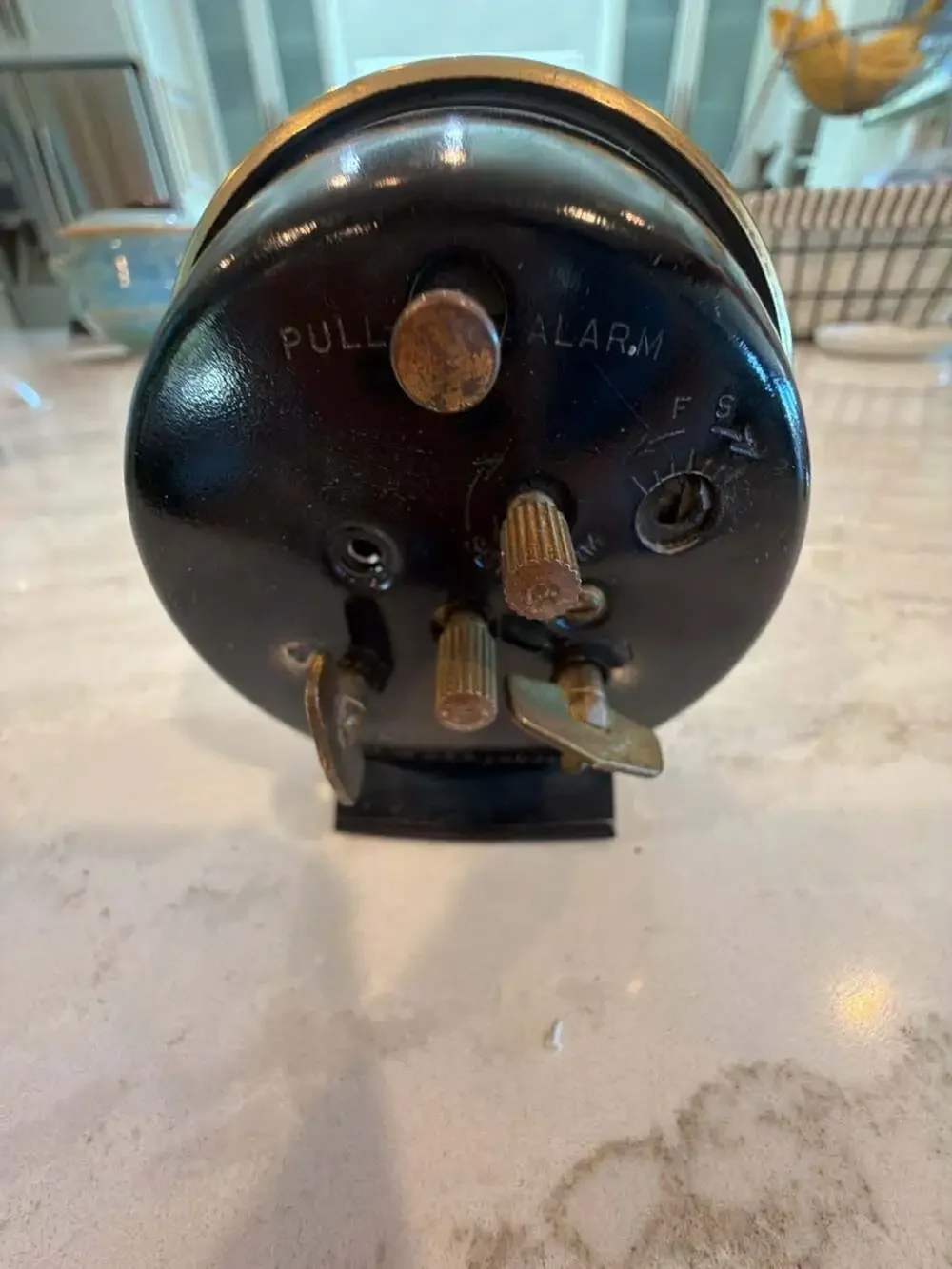 Vintage Westclox Baby Ben Wind-Up Alarm Clock with White Face and Gold-Tone Beze